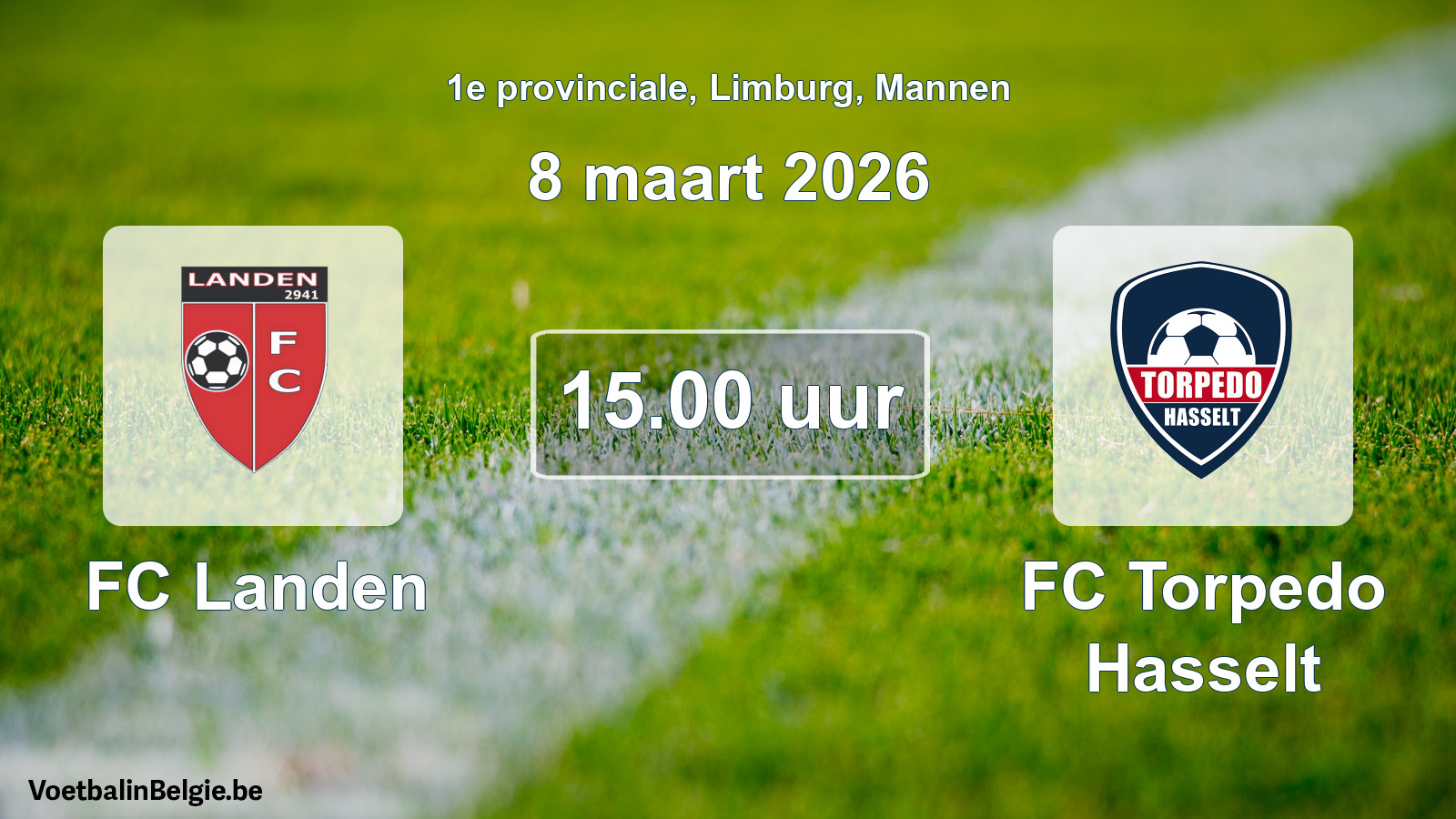 Scheduled match men football: FC Landen - FC Torpedo Hasselt (8 March 2026)