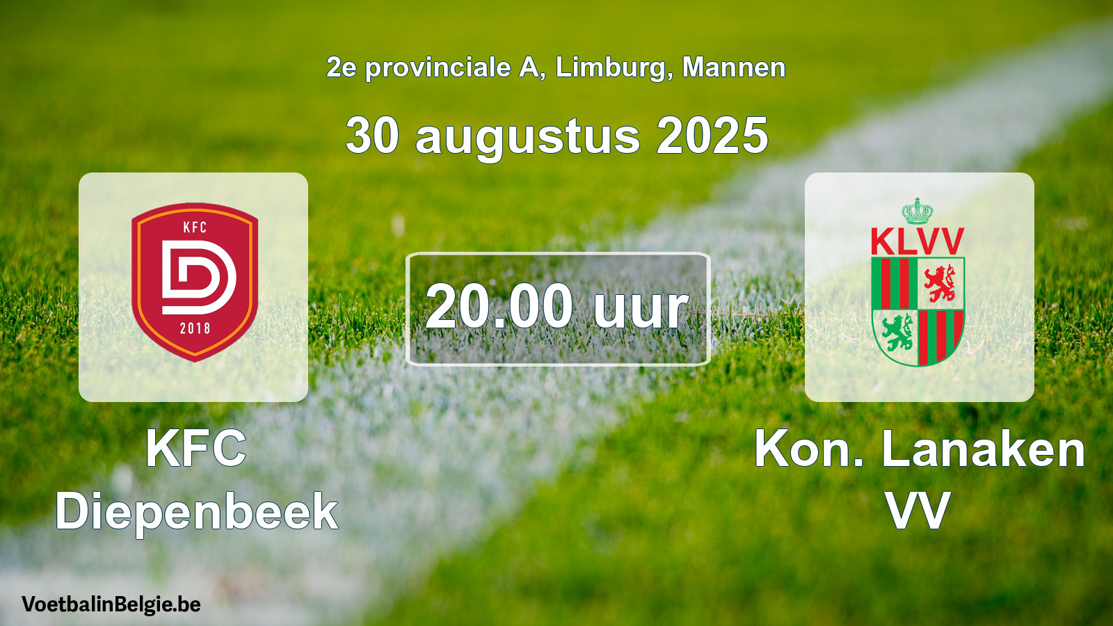 Scheduled match men football: KFC Diepenbeek - Kon. Lanaken VV (30 August 2025)