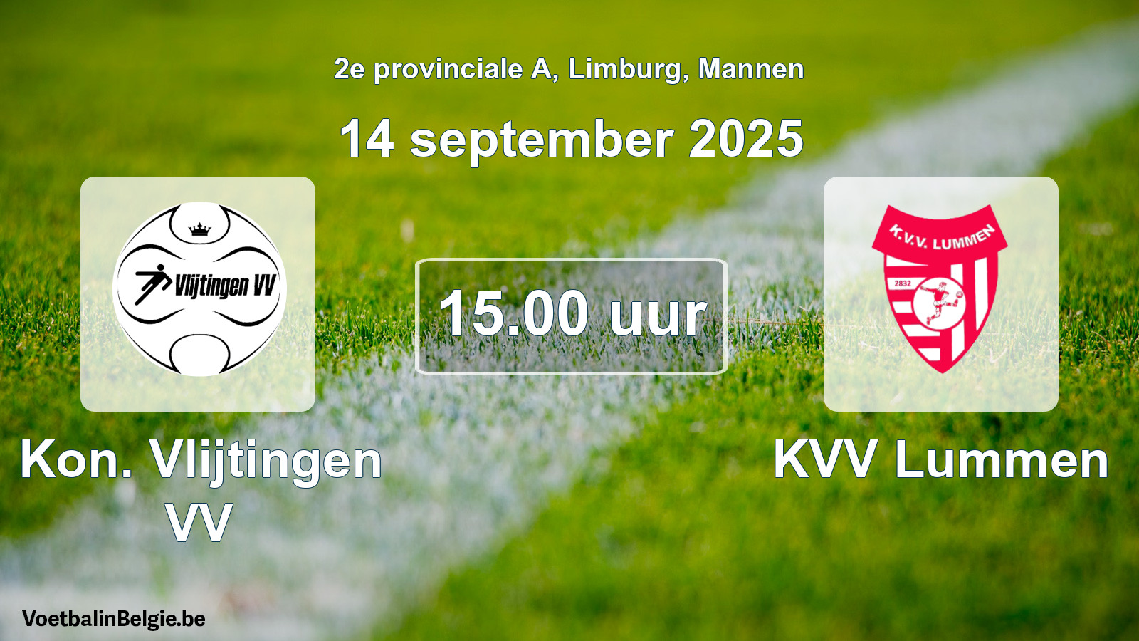 Scheduled match men football: Kon. Vlijtingen VV - KVV Lummen (14 September 2025)