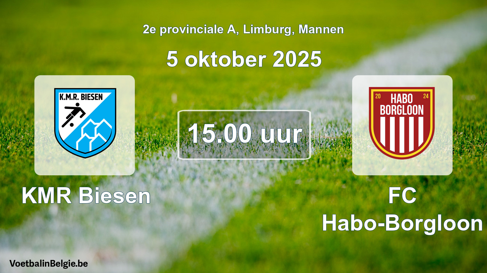 Scheduled match men football: KMR Biesen - FC Habo-Borgloon (5 October 2025)