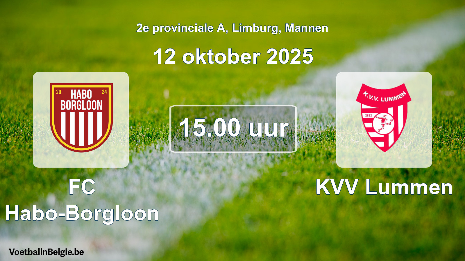 Geplande wedstrijd mannenvoetbal: FC Habo-Borgloon - KVV Lummen (12 oktober 2025)