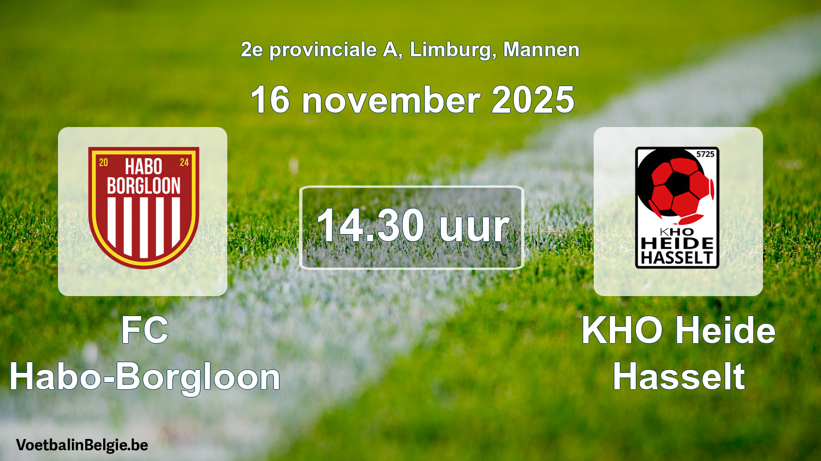 Scheduled match men football: FC Habo-Borgloon - KHO Heide Hasselt (16 November 2025)
