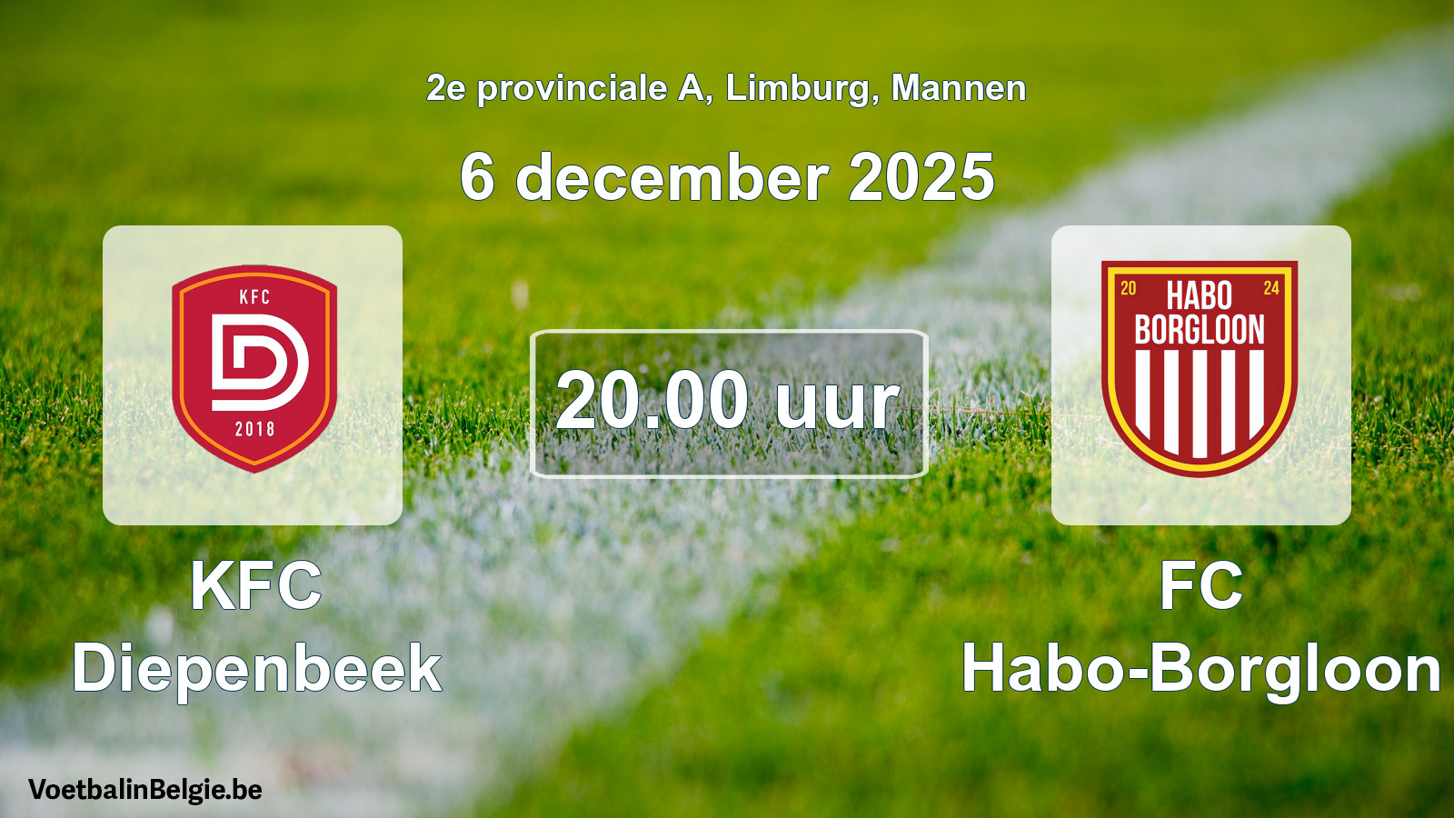 Scheduled match men football: KFC Diepenbeek - FC Habo-Borgloon (6 December 2025)