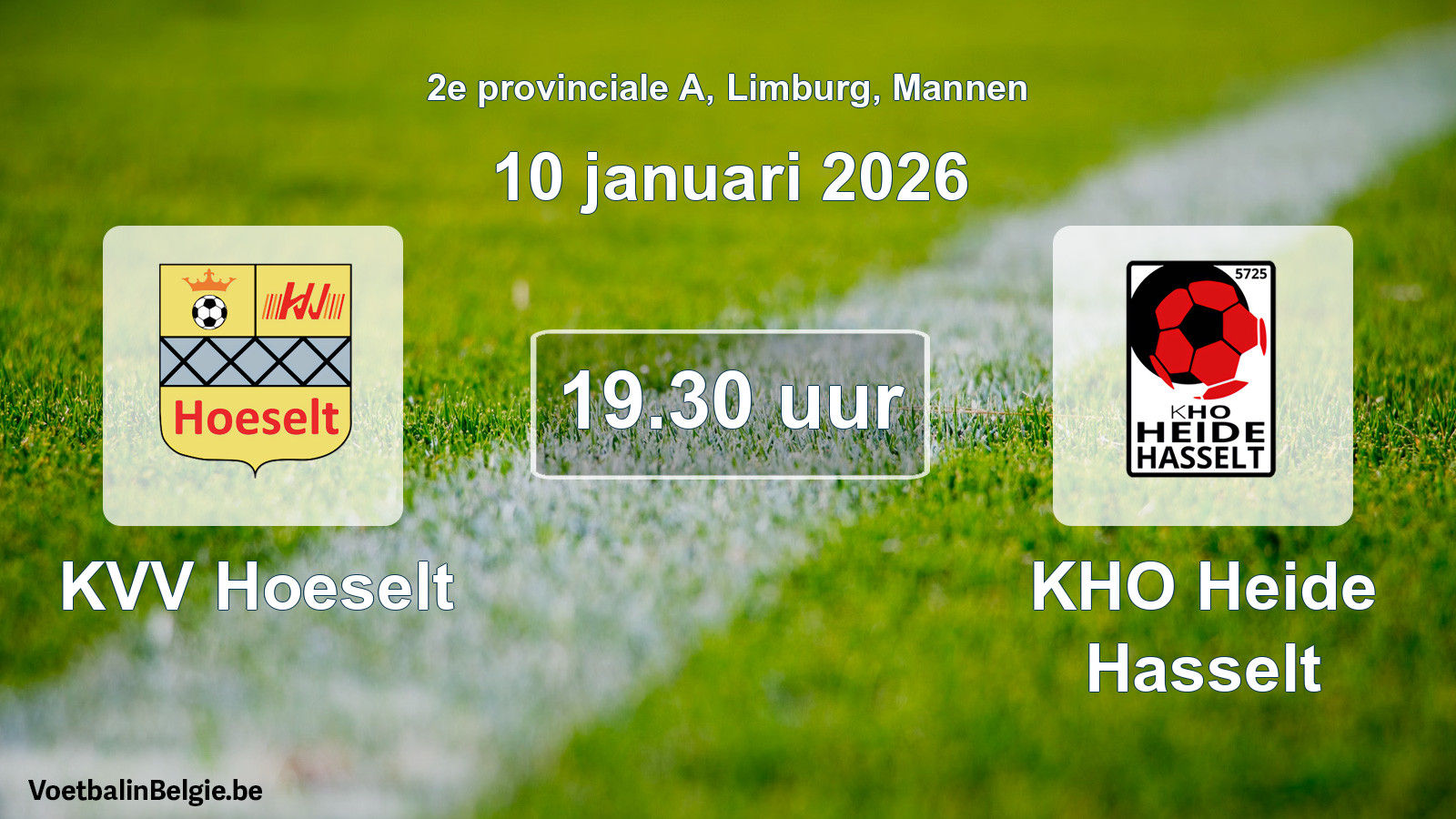 Scheduled match men football: KVV Hoeselt - KHO Heide Hasselt (10 January 2026)