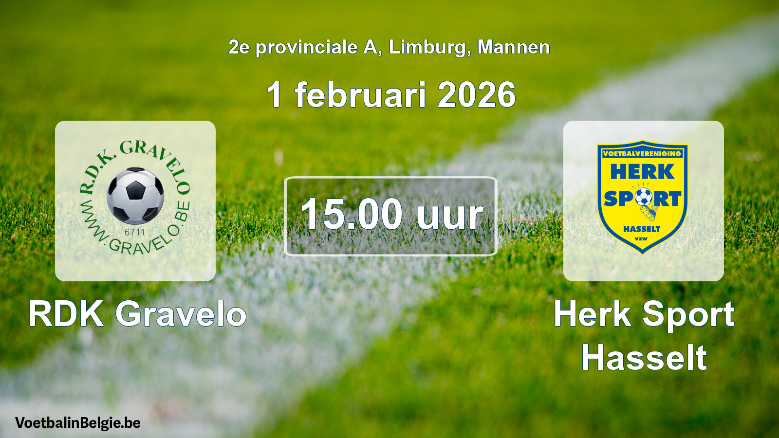 Scheduled match men football: RDK Gravelo - Herk Sport Hasselt (1 February 2026)