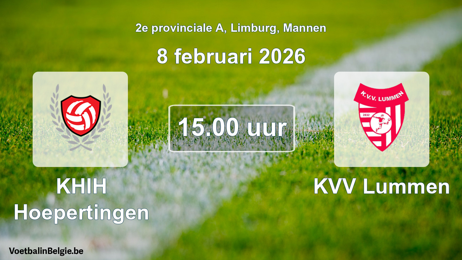 Scheduled match men football: KHIH Hoepertingen - KVV Lummen (8 February 2026)
