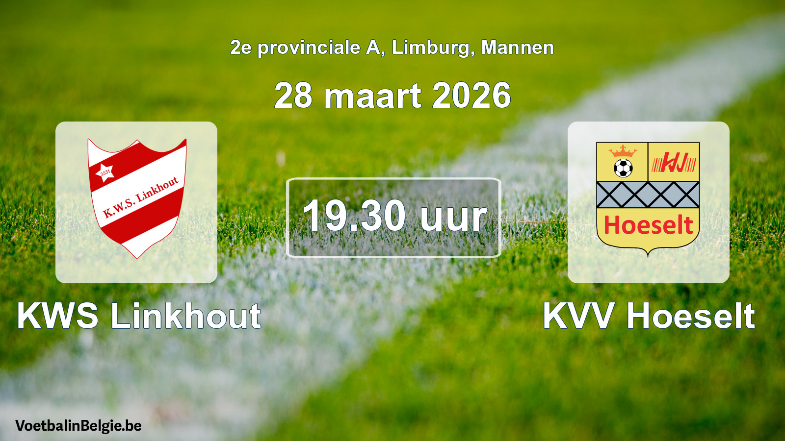Geplantes Spiel männer-Fußball: KWS Linkhout - KVV Hoeselt (28 März 2026)