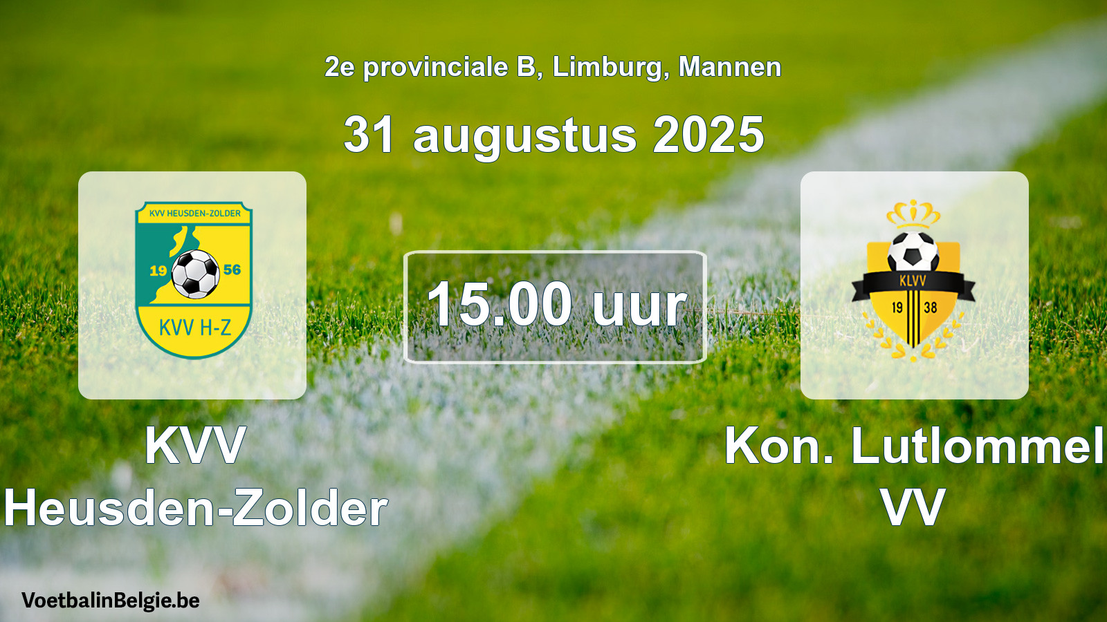 Scheduled match men football: KVV Heusden-Zolder - Kon. Lutlommel VV (31 August 2025)