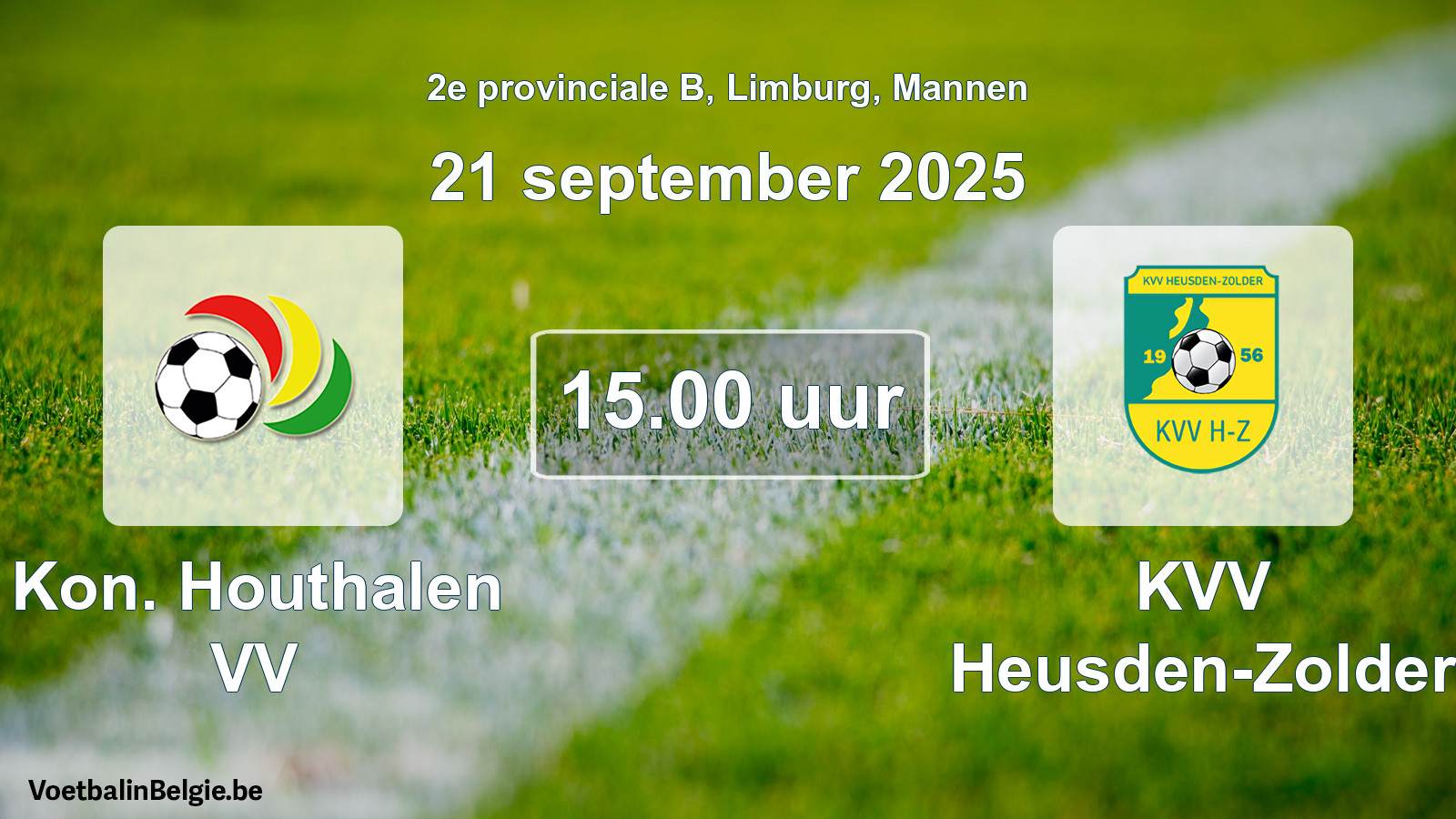 Geplande wedstrijd mannenvoetbal: Kon. Houthalen VV - KVV Heusden-Zolder (21 september 2025)