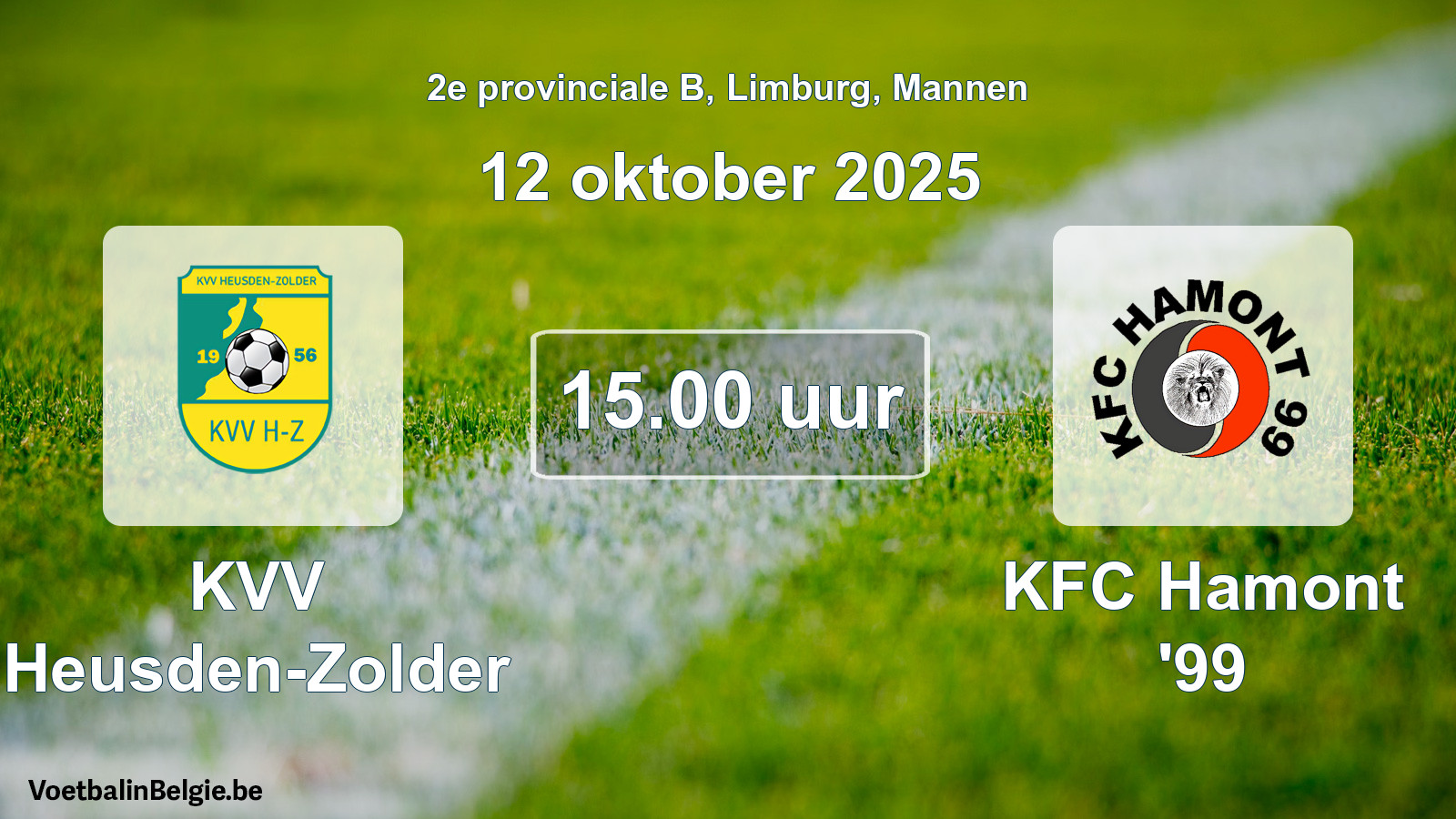 Scheduled match men football: KVV Heusden-Zolder - KFC Hamont '99 (12 October 2025)