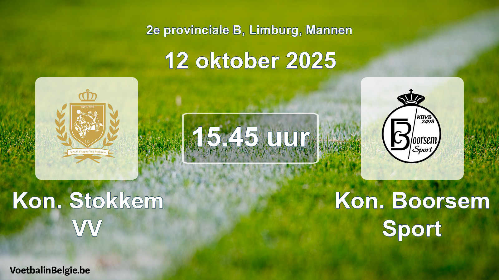Geplande wedstrijd mannenvoetbal: Kon. Stokkem VV - Kon. Boorsem Sport (12 oktober 2025)