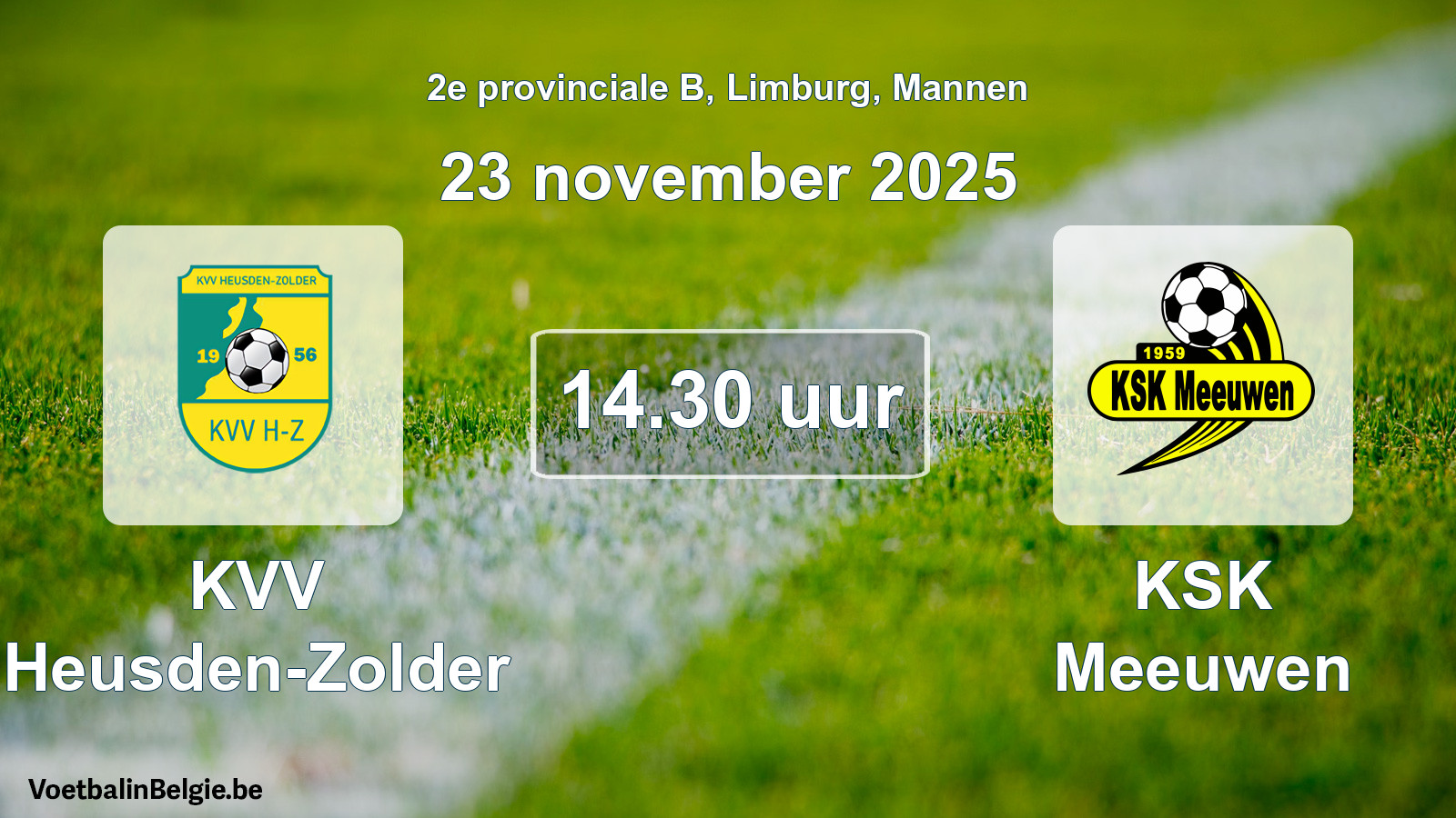 Scheduled match men football: KVV Heusden-Zolder - KSK Meeuwen (23 November 2025)