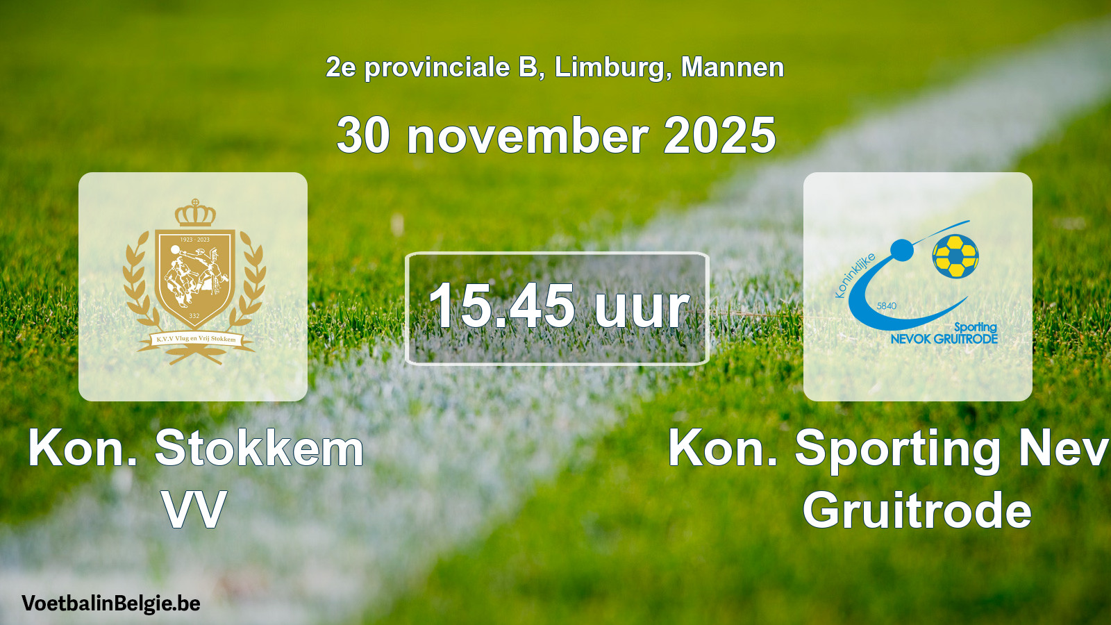 Scheduled match men football: Kon. Stokkem VV - Kon. Sporting Nevok Gruitrode (30 November 2025)