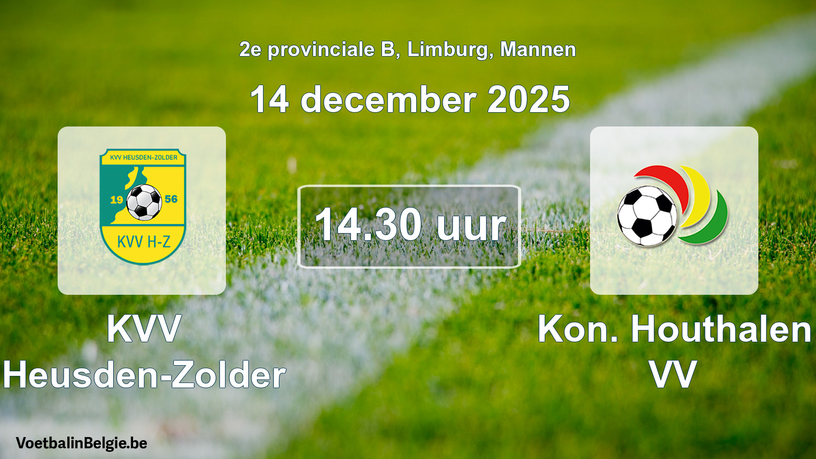 Geplantes Spiel männer-Fußball: KVV Heusden-Zolder - Kon. Houthalen VV (14 Dezember 2025)