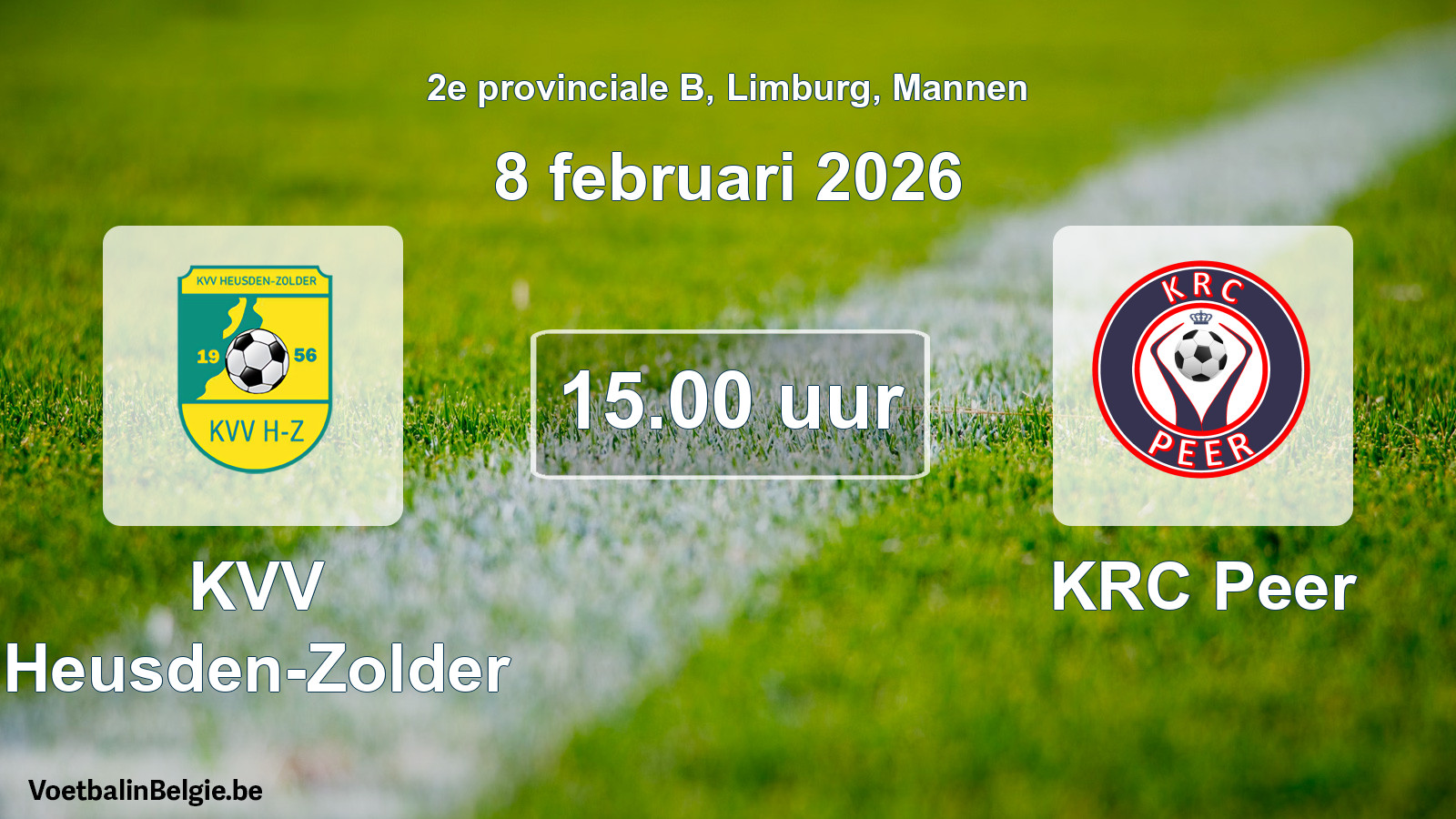 Scheduled match men football: KVV Heusden-Zolder - KRC Peer (8 February 2026)