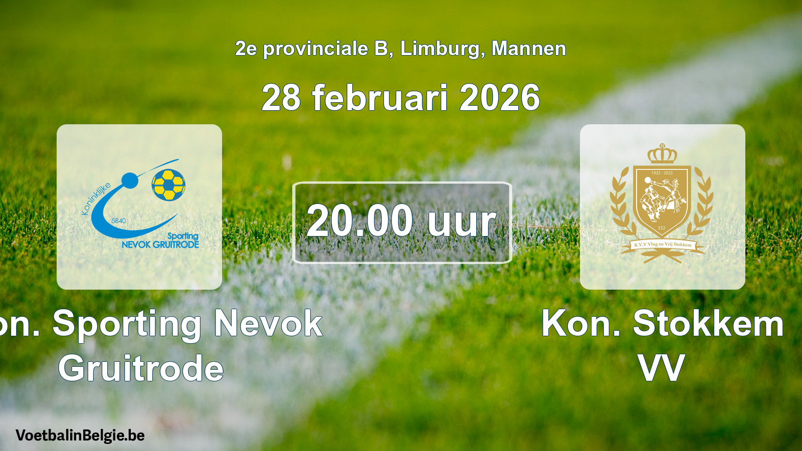 Scheduled match men football: Kon. Sporting Nevok Gruitrode - Kon. Stokkem VV (28 February 2026)