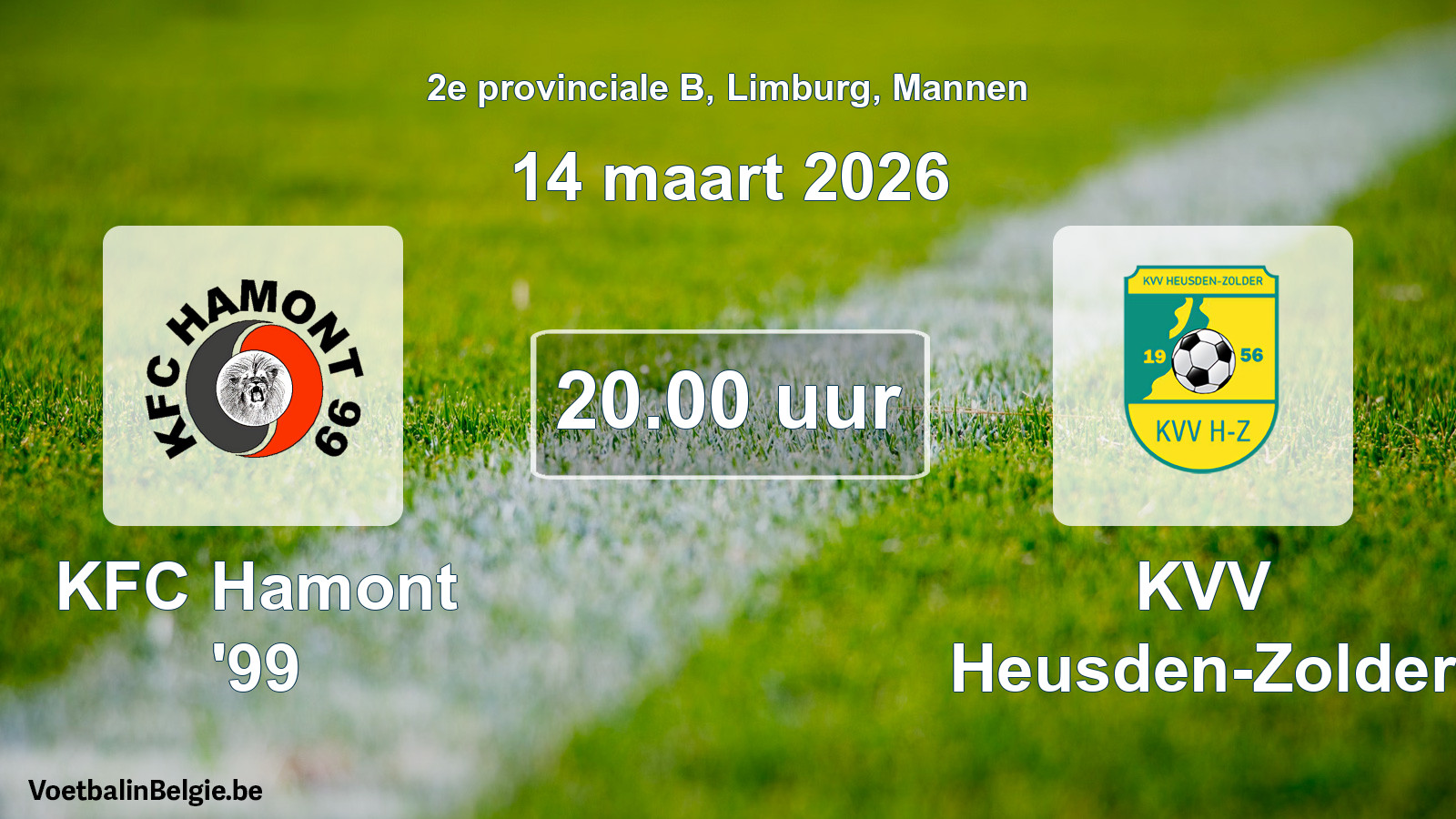 Scheduled match men football: KFC Hamont '99 - KVV Heusden-Zolder (14 March 2026)