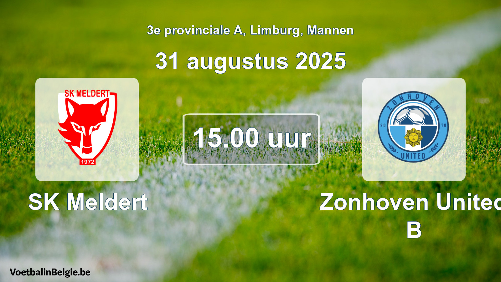 Geplantes Spiel männer-Fußball: SK Meldert - Zonhoven United B (31 August 2025)