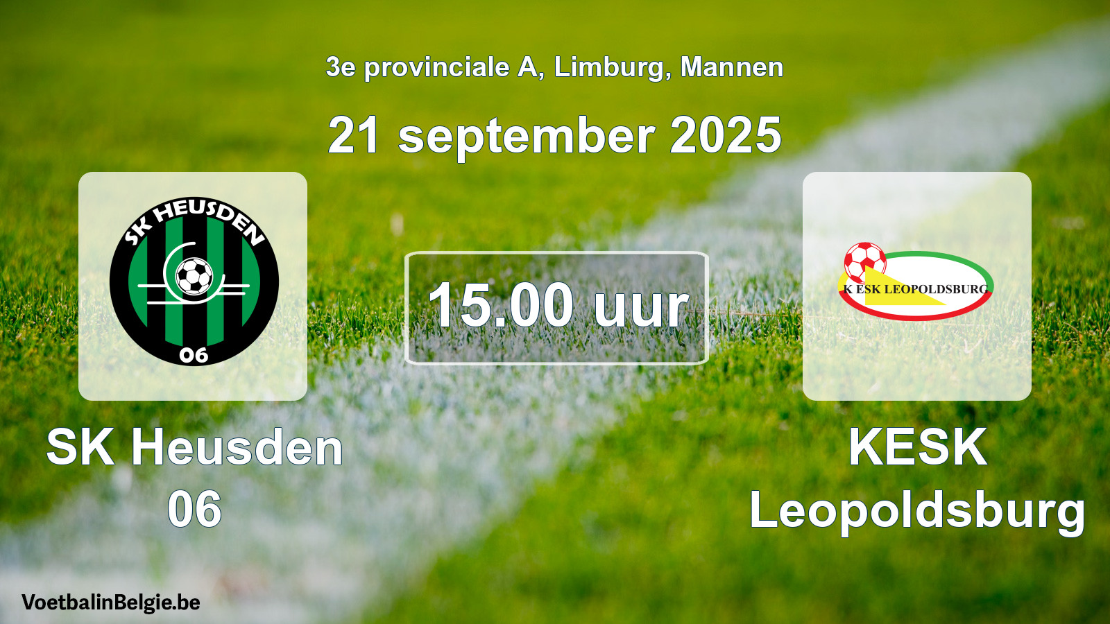 Geplantes Spiel männer-Fußball: SK Heusden 06 - KESK Leopoldsburg (21 September 2025)