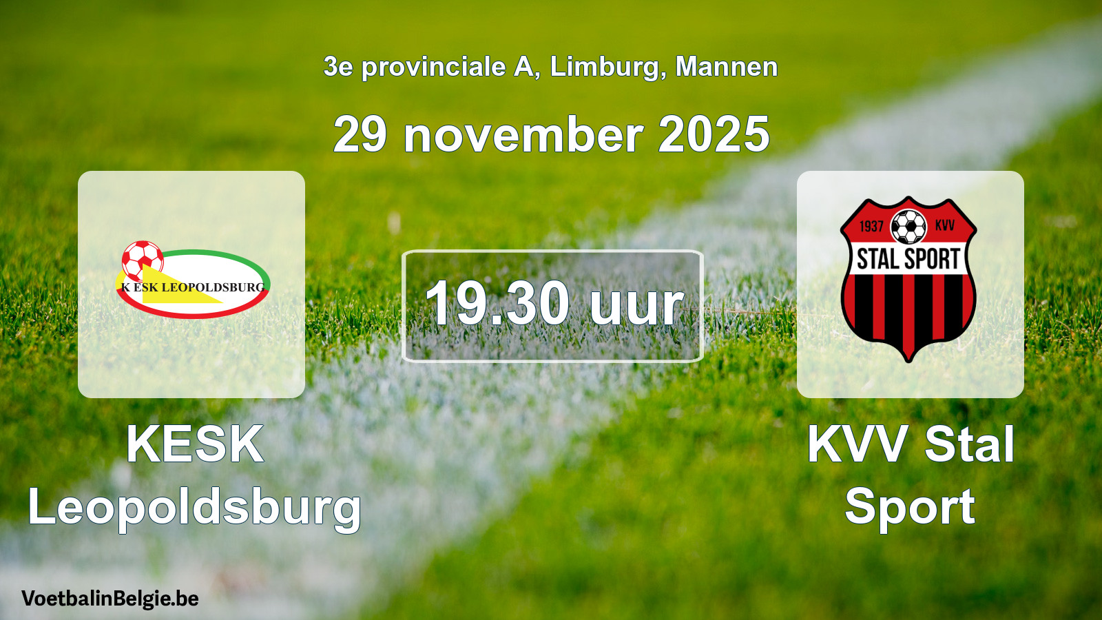 Geplantes Spiel männer-Fußball: KESK Leopoldsburg - KVV Stal Sport (29 November 2025)