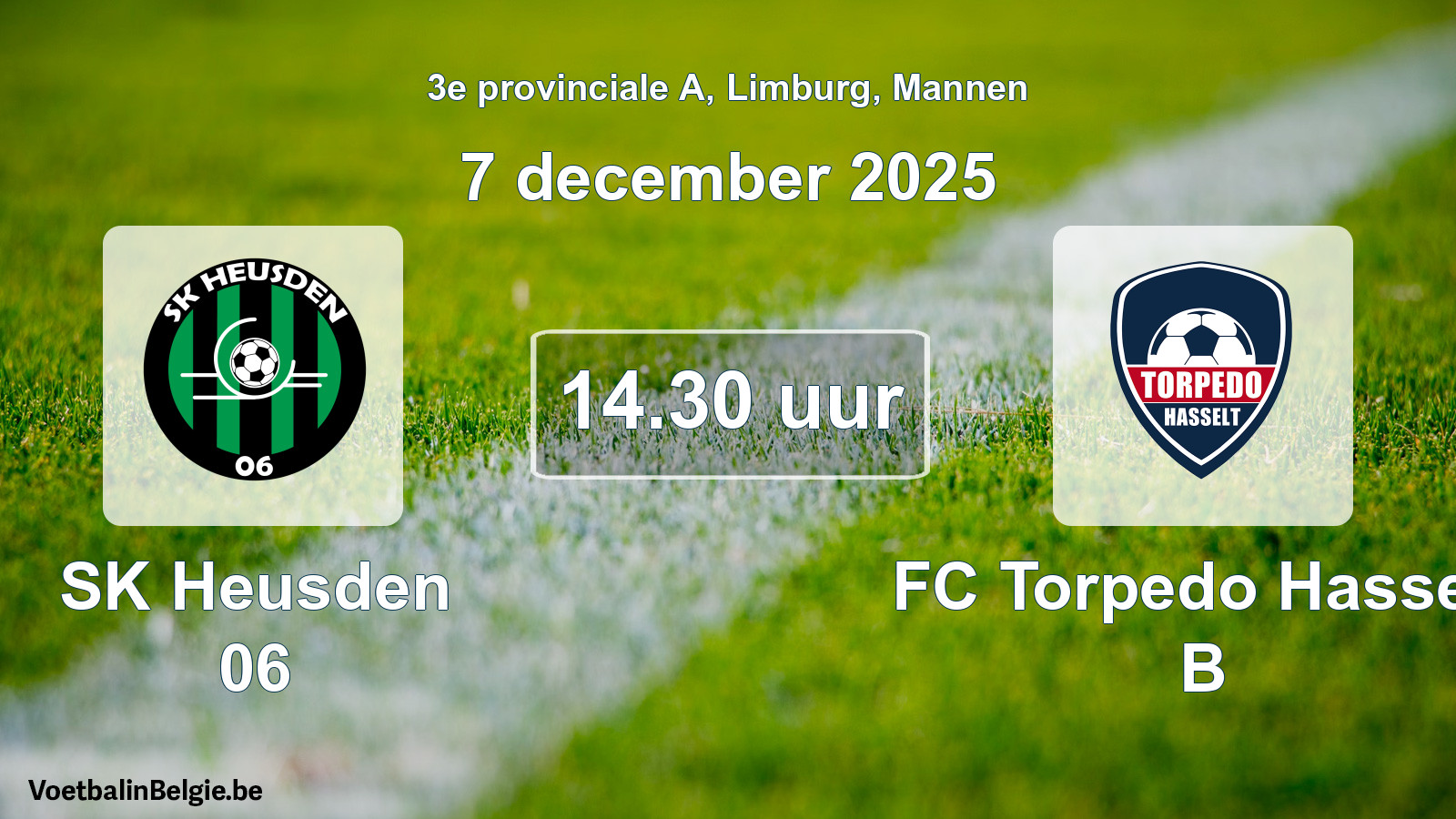 Scheduled match men football: SK Heusden 06 - FC Torpedo Hasselt B (7 December 2025)
