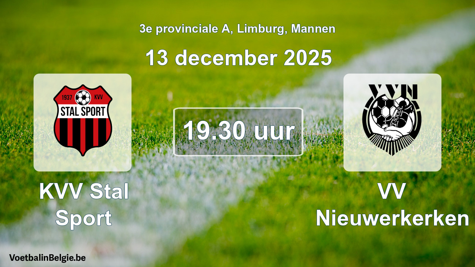 Geplantes Spiel männer-Fußball: KVV Stal Sport - VV Nieuwerkerken (13 Dezember 2025)
