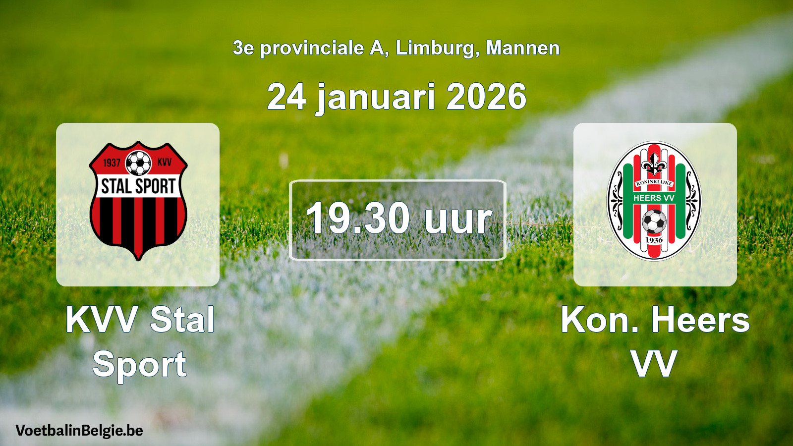 Scheduled match men football: KVV Stal Sport - Kon. Heers VV (24 January 2026)