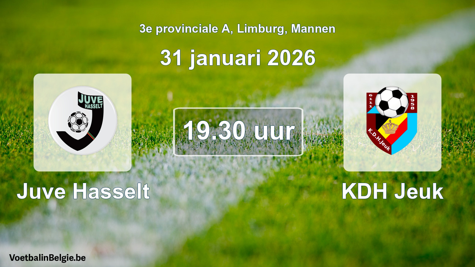 Scheduled match men football: Juve Hasselt - KDH Jeuk (31 January 2026)