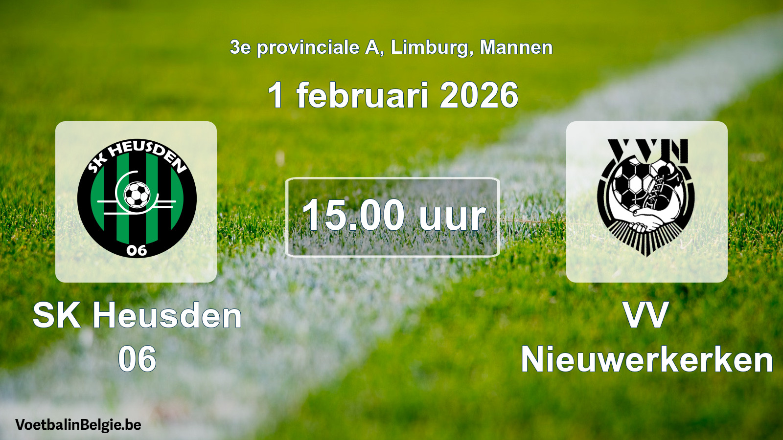 Scheduled match men football: SK Heusden 06 - VV Nieuwerkerken (1 February 2026)