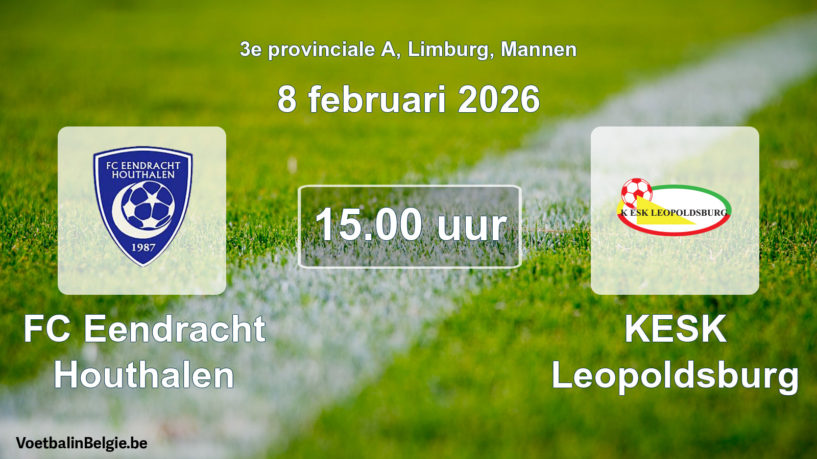 Geplantes Spiel männer-Fußball: FC Eendracht Houthalen - KESK Leopoldsburg (8 Februar 2026)