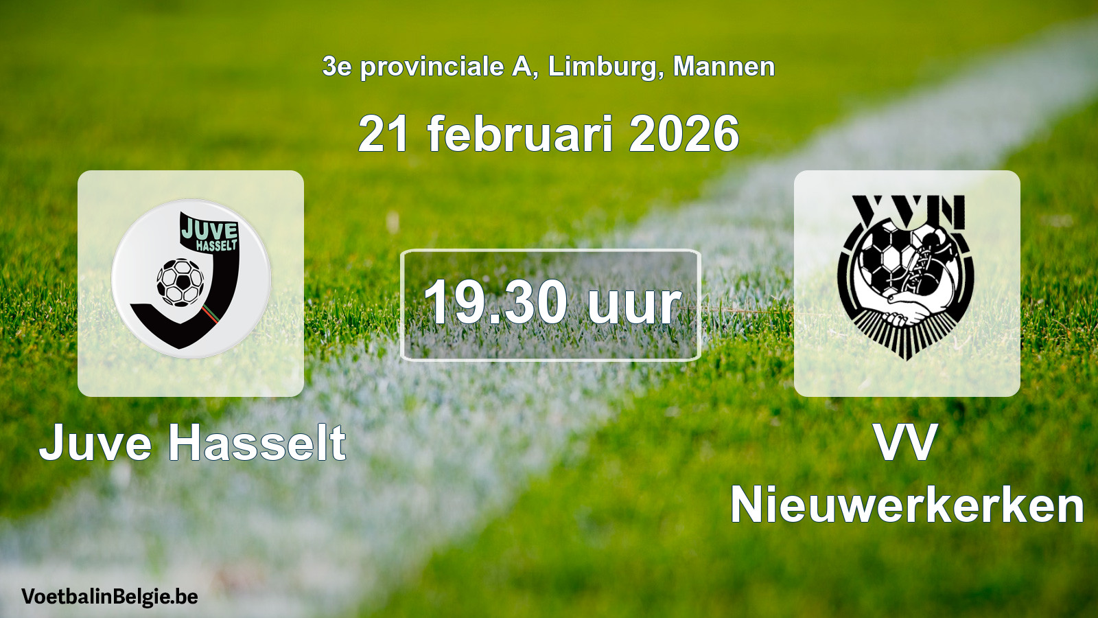 Scheduled match men football: Juve Hasselt - VV Nieuwerkerken (21 February 2026)