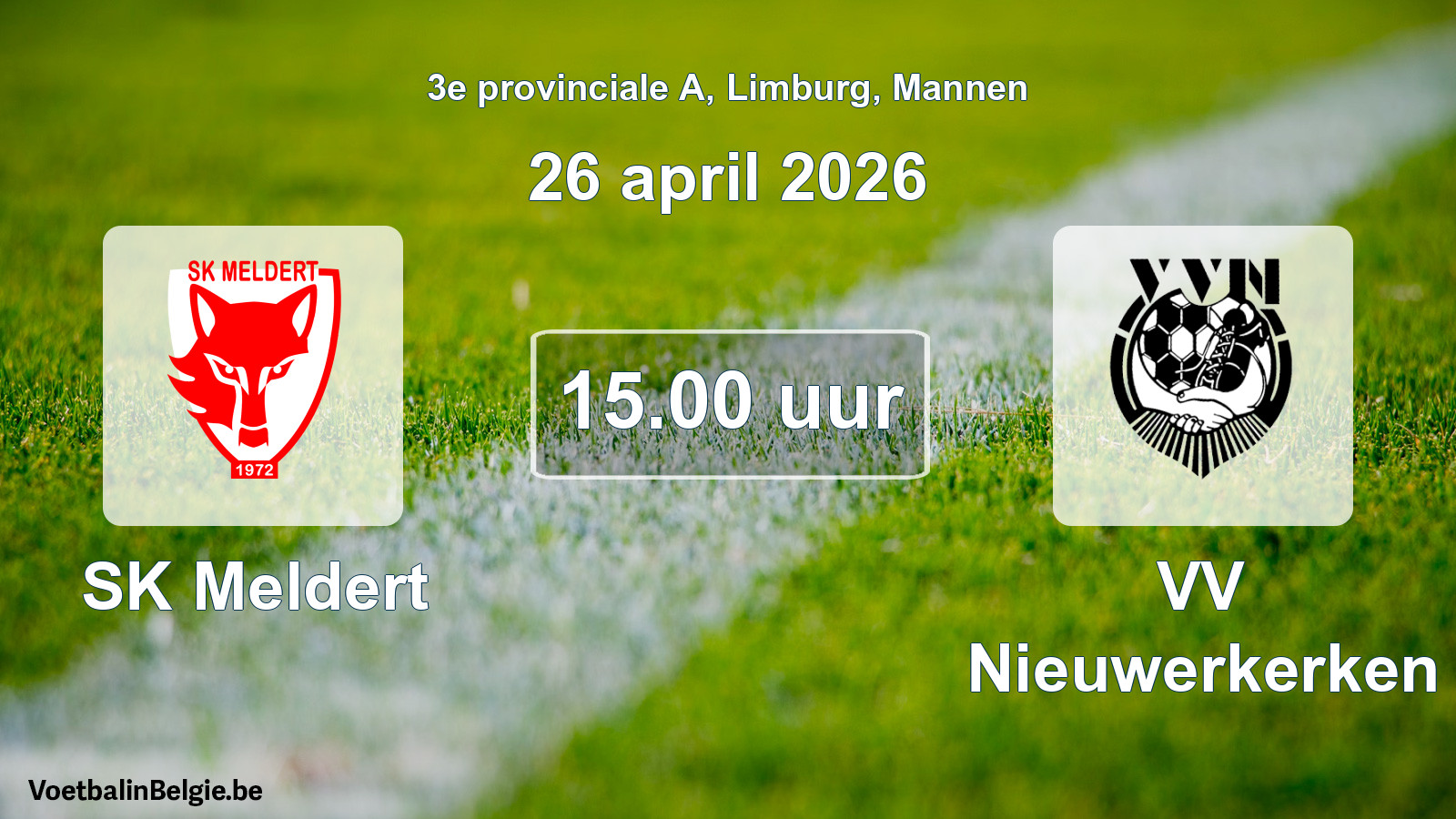 Scheduled match men football: SK Meldert - VV Nieuwerkerken (26 April 2026)
