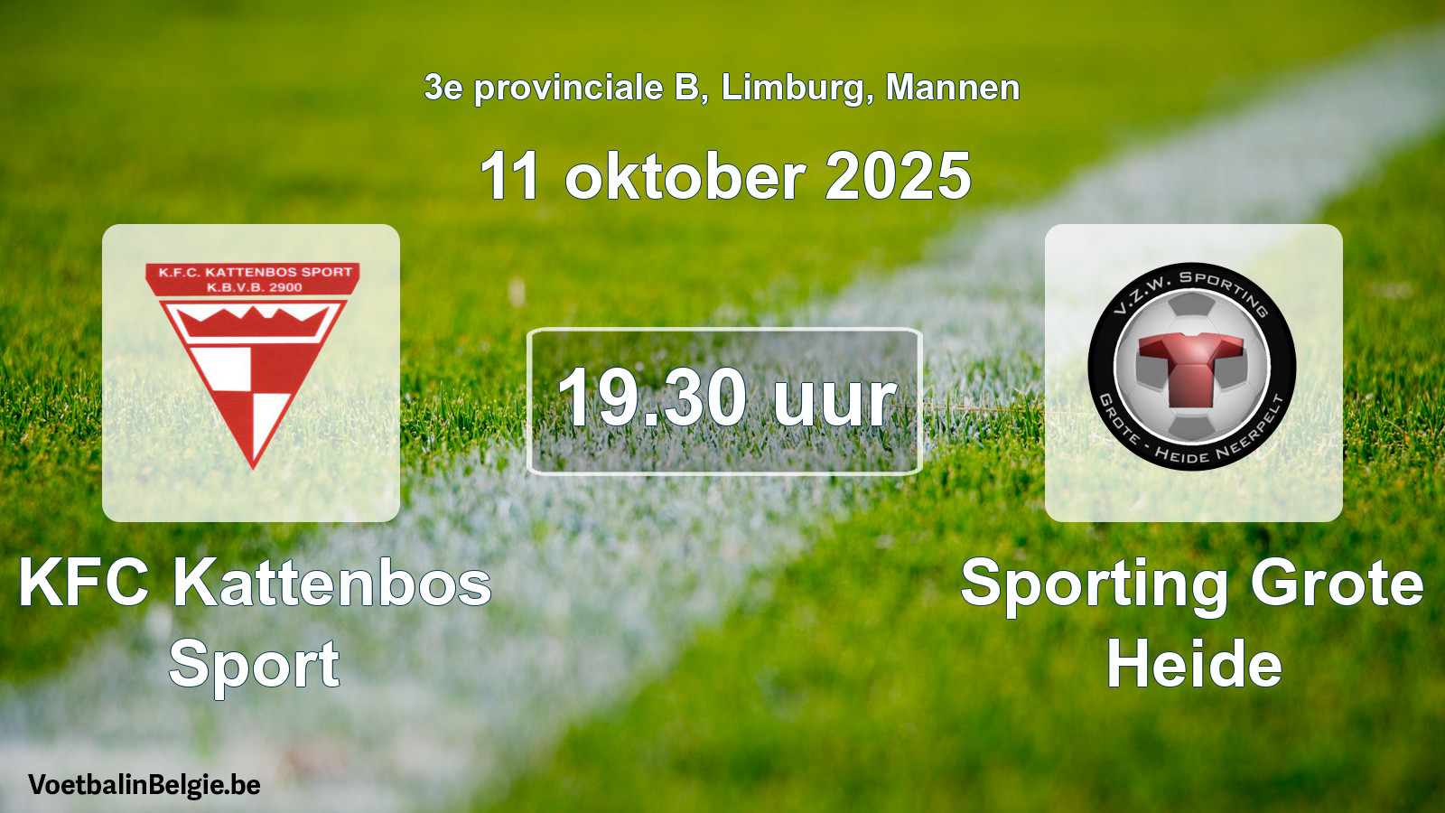 Scheduled match men football: KFC Kattenbos Sport - Sporting Grote Heide (11 October 2025)