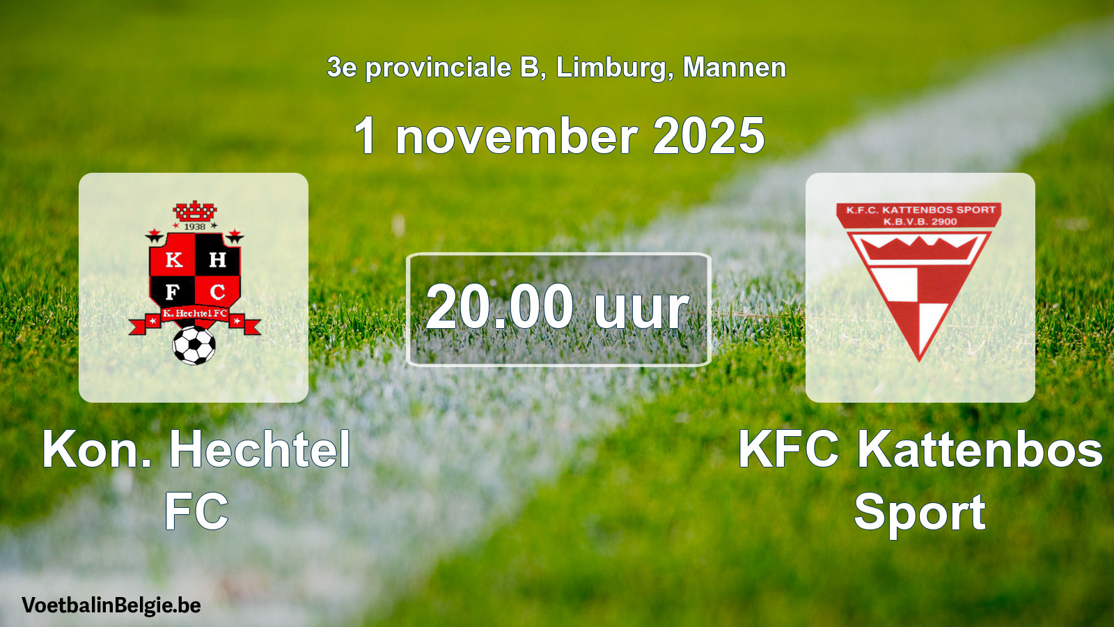 Scheduled match men football: Kon. Hechtel FC - KFC Kattenbos Sport (1 November 2025)