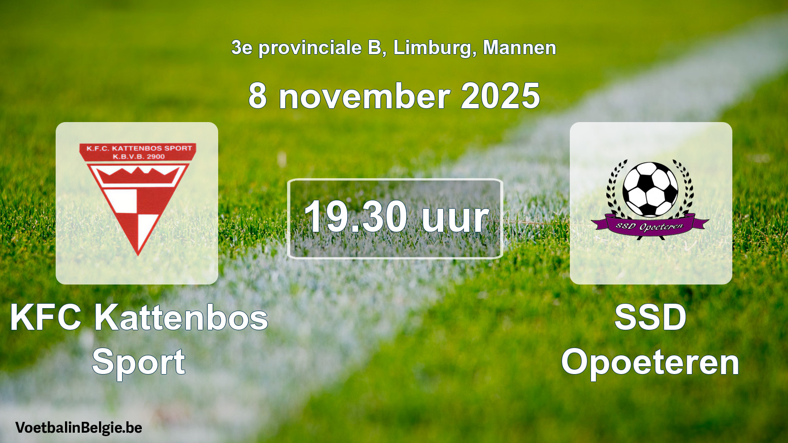 Scheduled match men football: KFC Kattenbos Sport - SSD Opoeteren (8 November 2025)