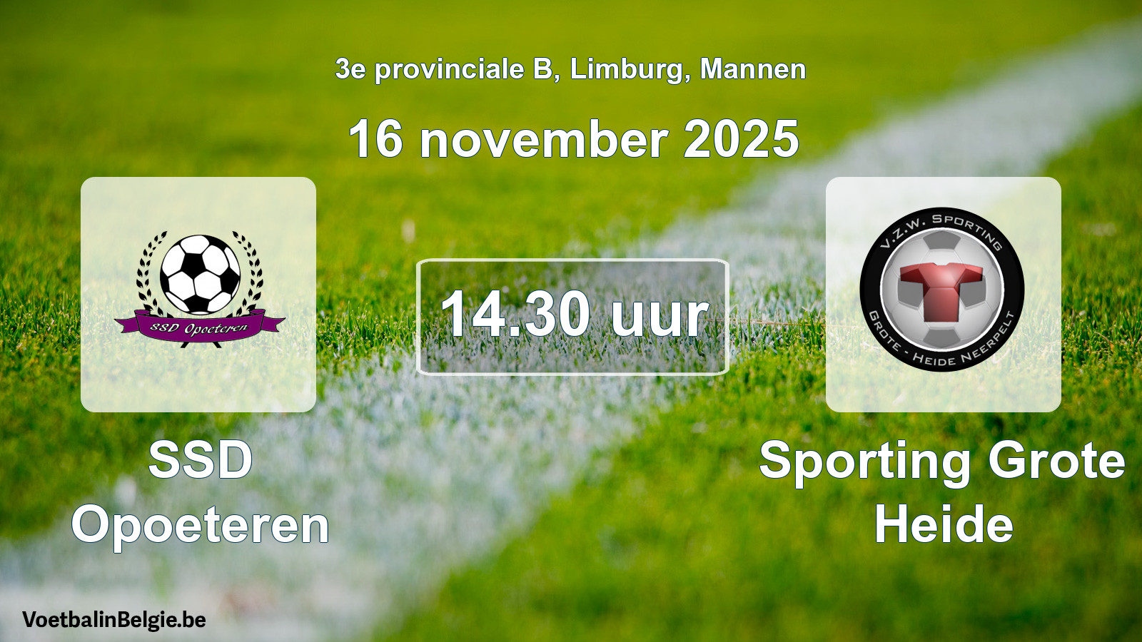 Scheduled match men football: SSD Opoeteren - Sporting Grote Heide (16 November 2025)