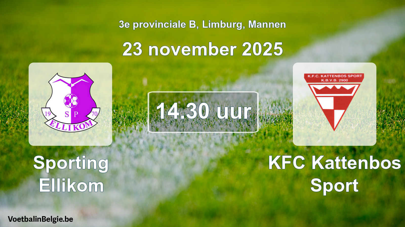 Scheduled match men football: Sporting Ellikom - KFC Kattenbos Sport (23 November 2025)