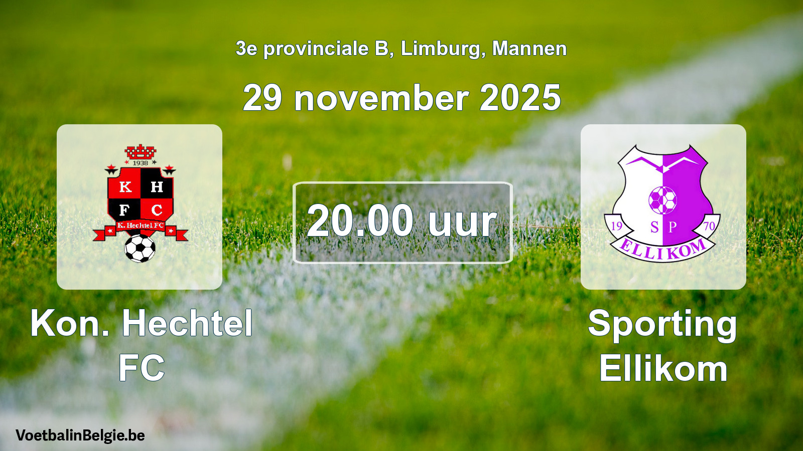 Geplande wedstrijd mannenvoetbal: Kon. Hechtel FC - Sporting Ellikom (29 november 2025)