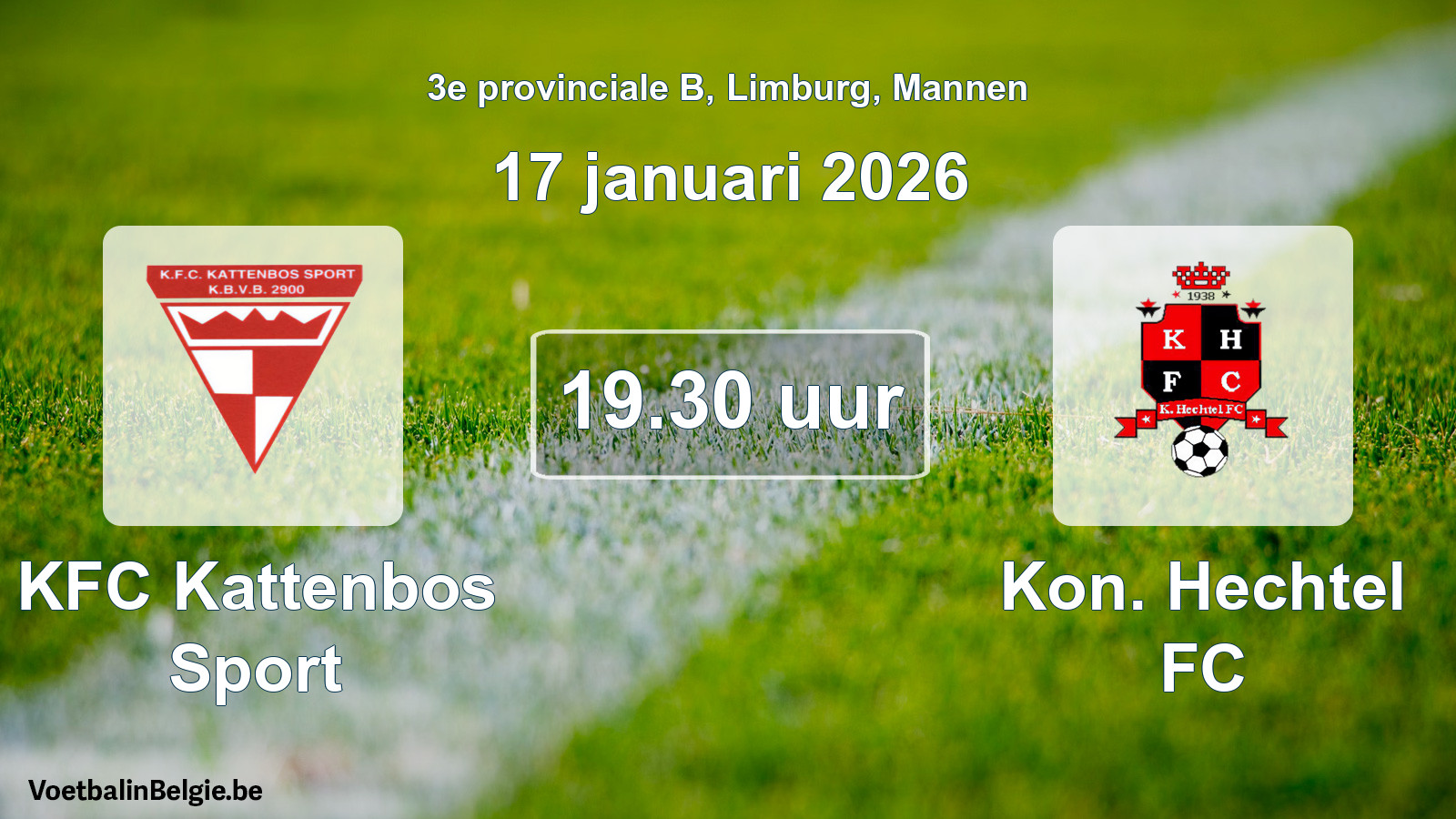Scheduled match men football: KFC Kattenbos Sport - Kon. Hechtel FC (17 January 2026)