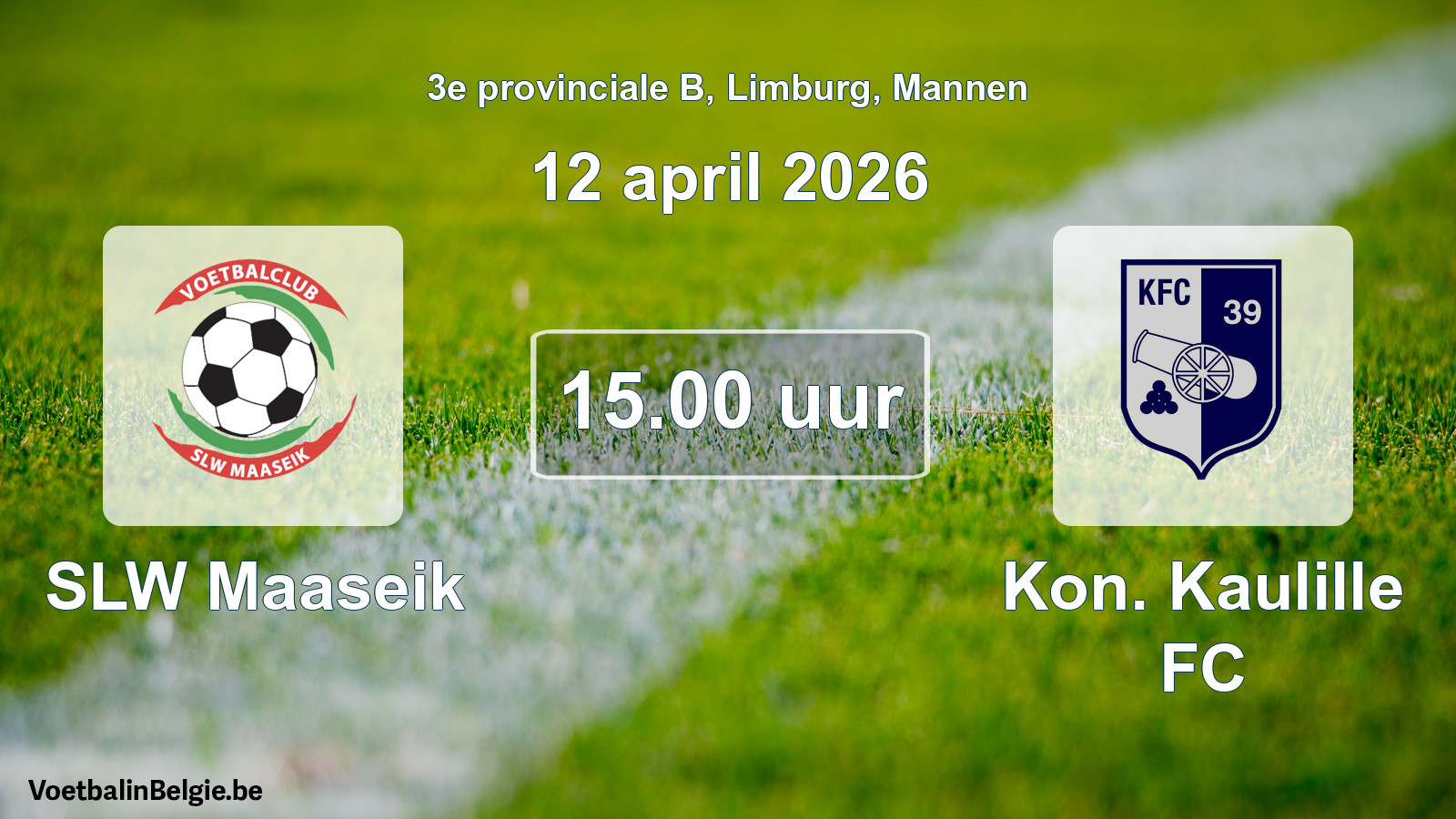 Scheduled match men football: SLW Maaseik - Kon. Kaulille FC (12 April 2026)