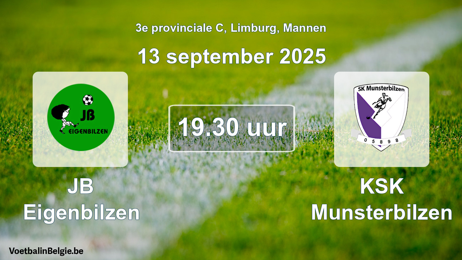 Scheduled match men football: JB Eigenbilzen - KSK Munsterbilzen (13 September 2025)