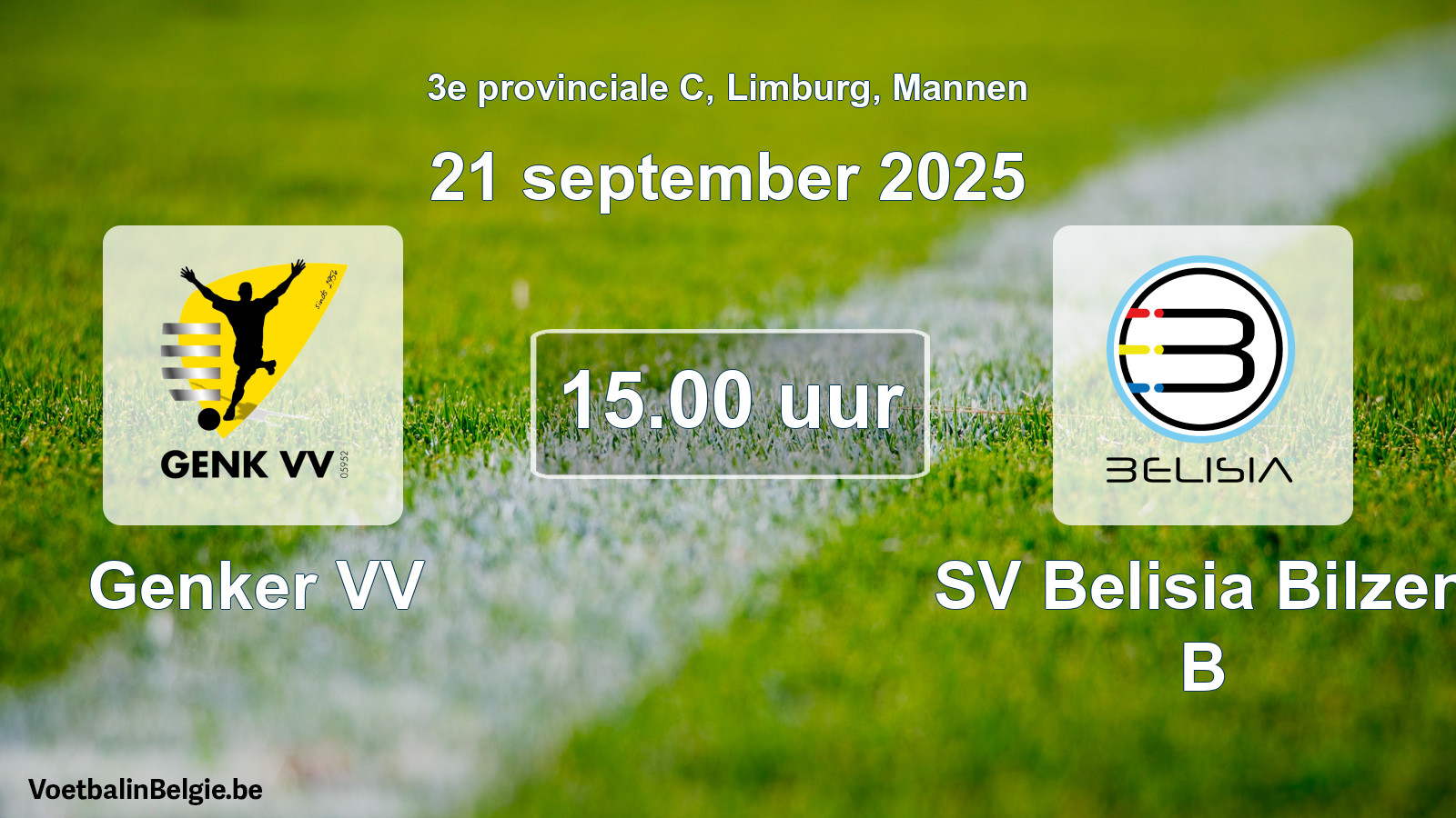Geplantes Spiel männer-Fußball: Genker VV - SV Belisia Bilzen B (21 September 2025)
