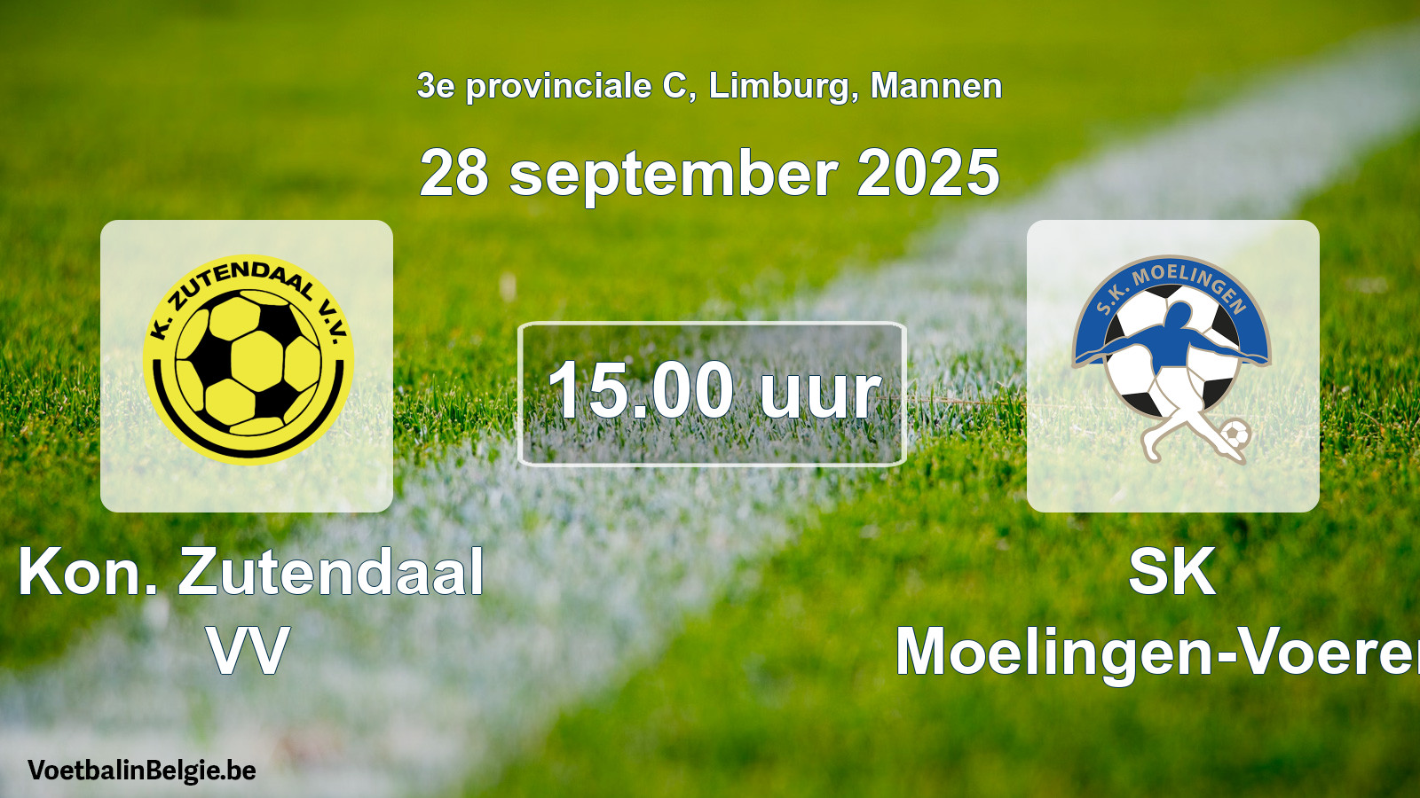 Geplantes Spiel männer-Fußball: Kon. Zutendaal VV - SK Moelingen-Voeren (28 September 2025)
