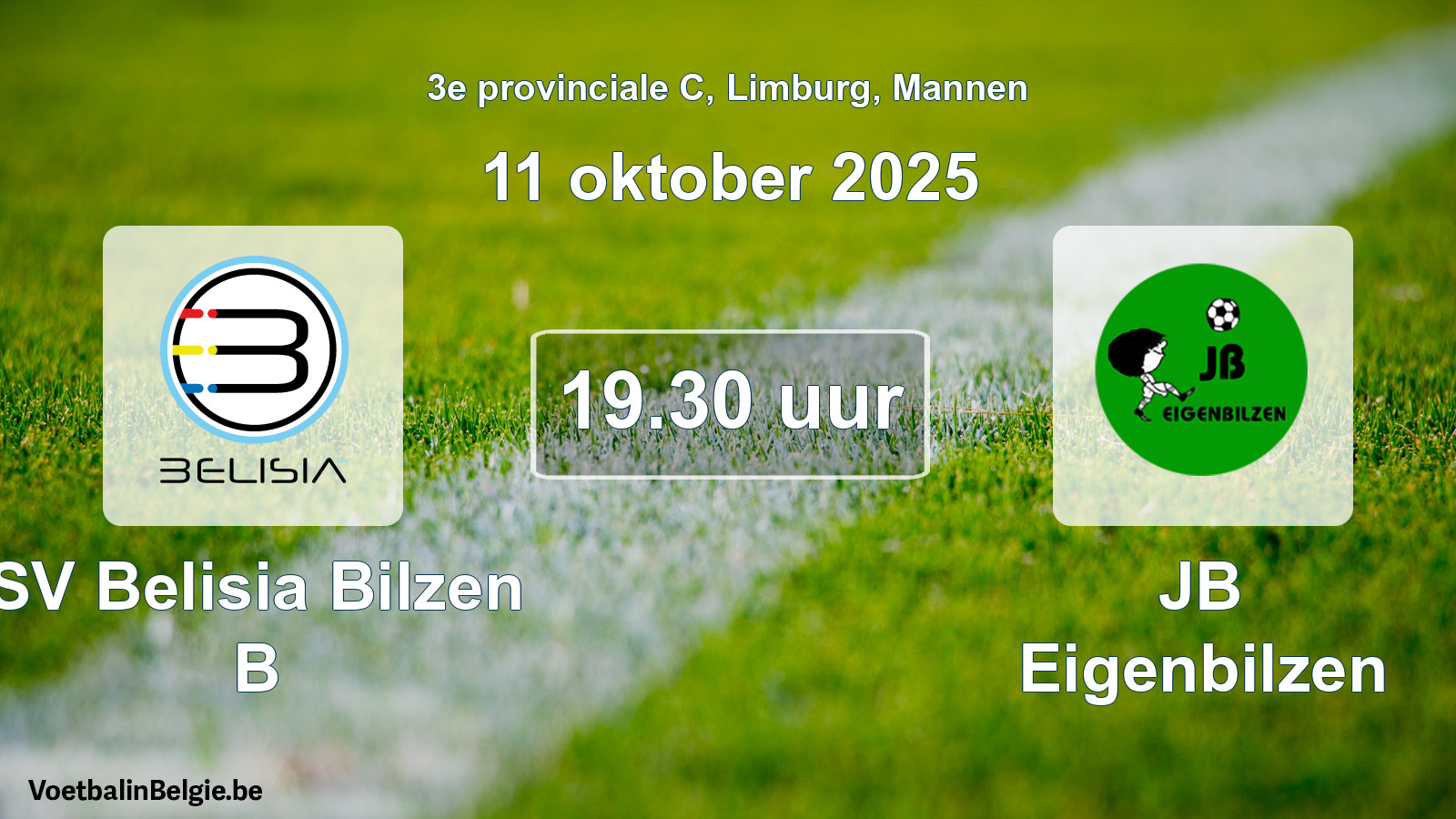 Scheduled match men football: SV Belisia Bilzen B - JB Eigenbilzen (11 October 2025)