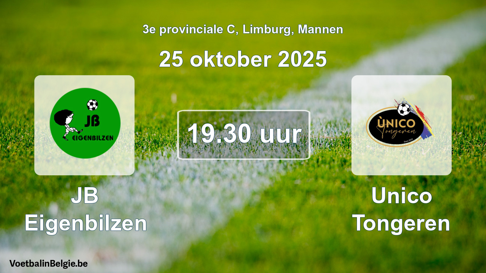 Scheduled match men football: JB Eigenbilzen - Unico Tongeren (25 October 2025)