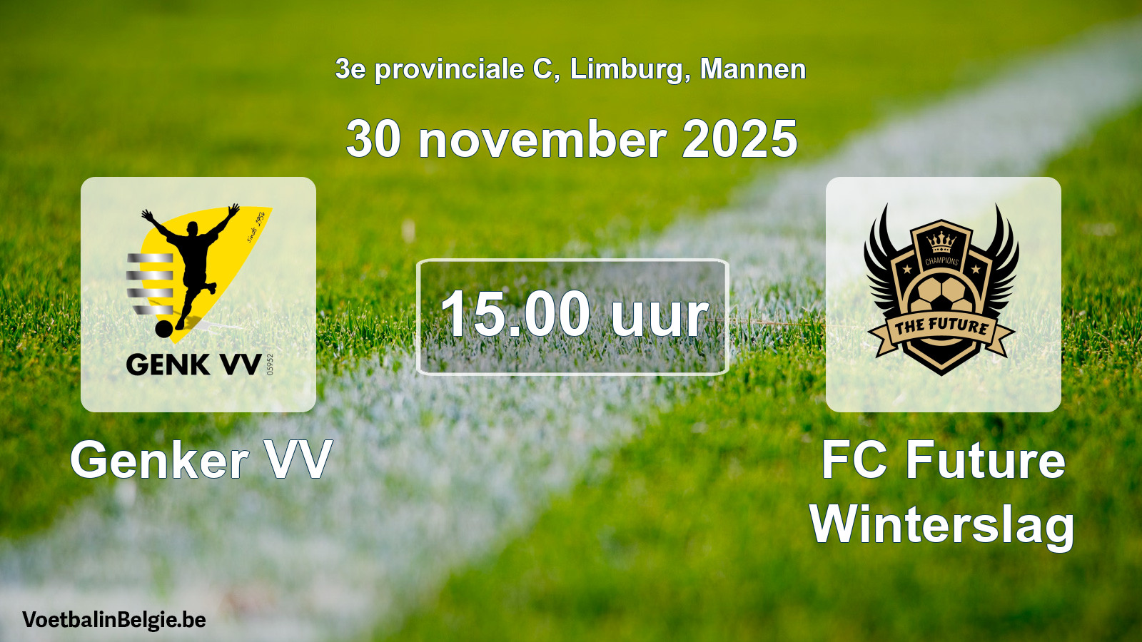 Scheduled match men football: Genker VV - FC Future Winterslag (30 November 2025)