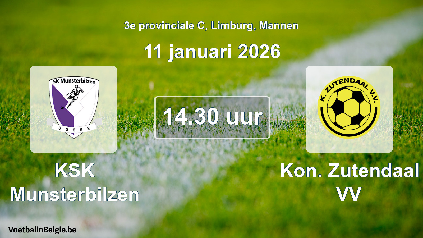 Scheduled match men football: KSK Munsterbilzen - Kon. Zutendaal VV (11 January 2026)