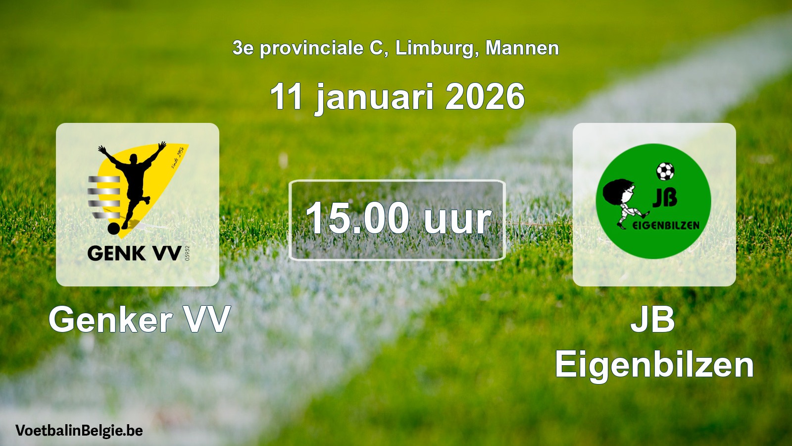 Scheduled match men football: Genker VV - JB Eigenbilzen (11 January 2026)