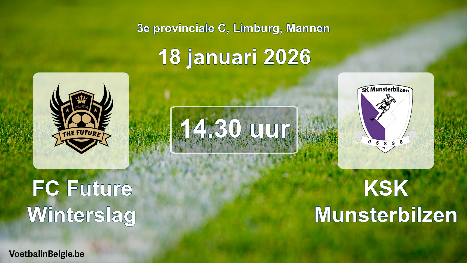 Scheduled match men football: FC Future Winterslag - KSK Munsterbilzen (18 January 2026)