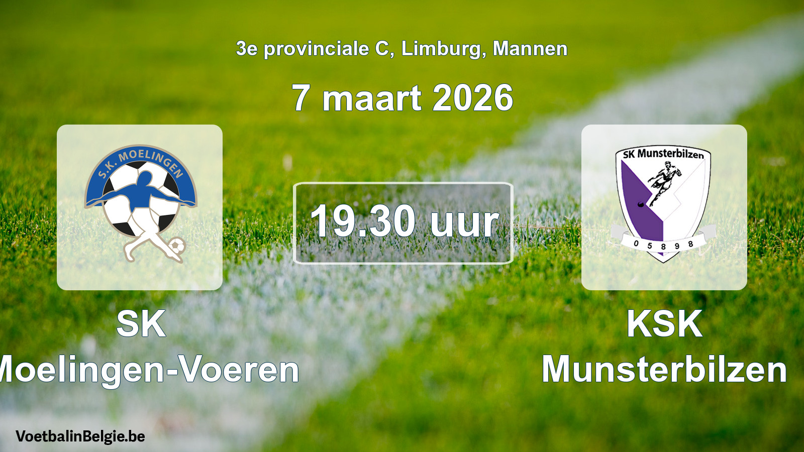 Scheduled match men football: SK Moelingen-Voeren - KSK Munsterbilzen (7 March 2026)